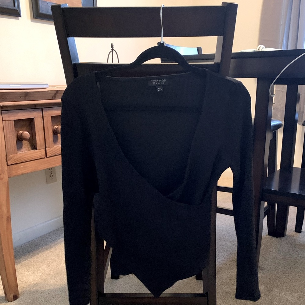 Black low cut topshop sweater